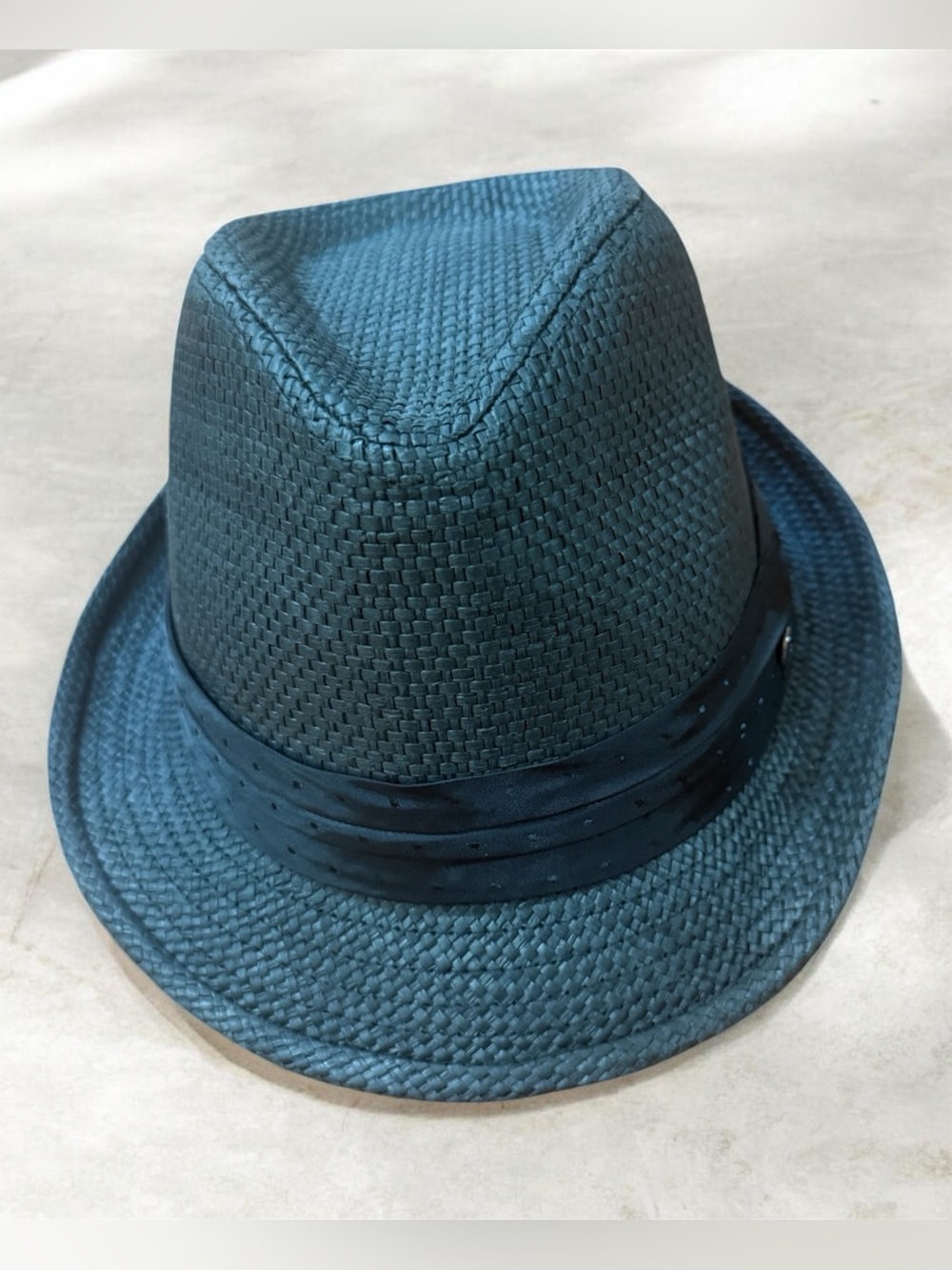 Charcoal Gray Woven Fedora Hat